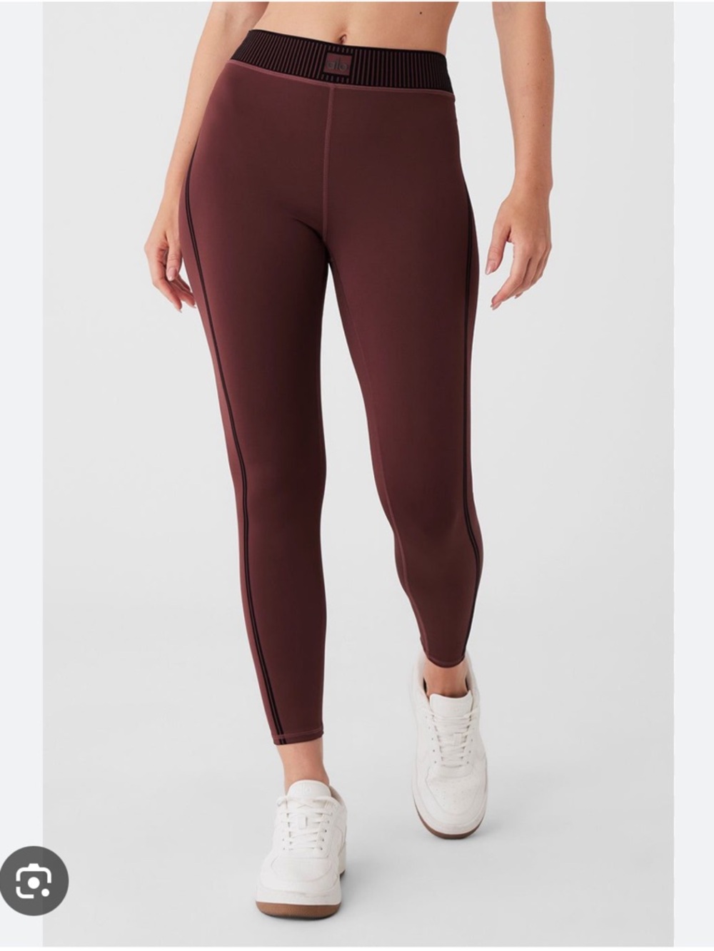 LIKE NEW ALO Airlift High-Waist 7/8 Line Up Legging, Cherry Cola, size XS